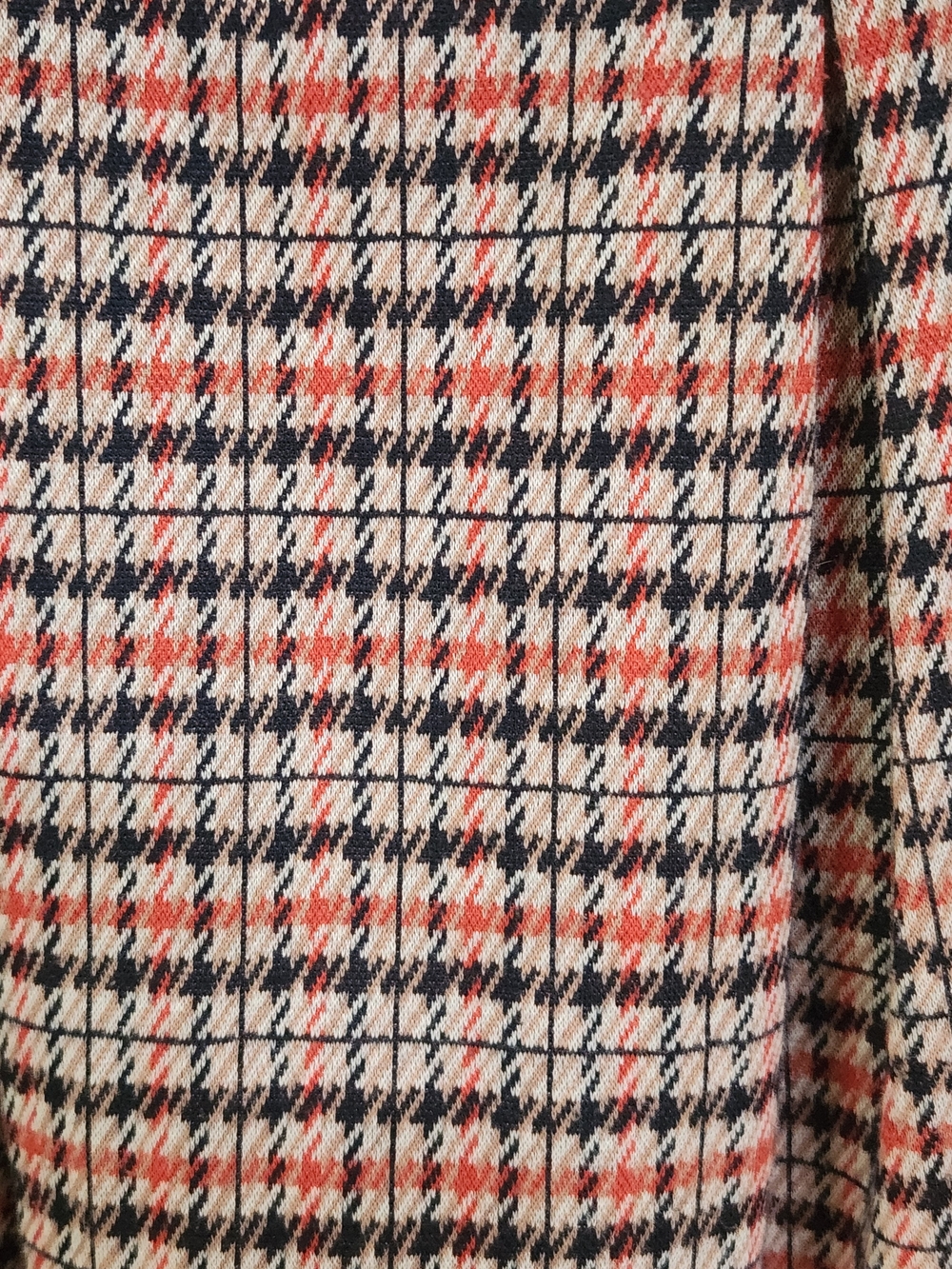 ModCloth Pink, Black & Cream Houndstooth/Plaid Skater Skirt - Picture 3 of 3